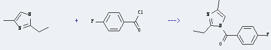 2-Ethyl-4-methylimidazole can react with 4-fluoro-benzoyl chloride to get (2-ethyl-4-methyl-imidazol-1-yl)-(4-fluoro-phenyl)-methanone.